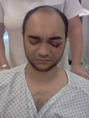 Horas depois do tiro, uma das primeiras fotos de Sérgio ainda no Hospital Nove de Julho
