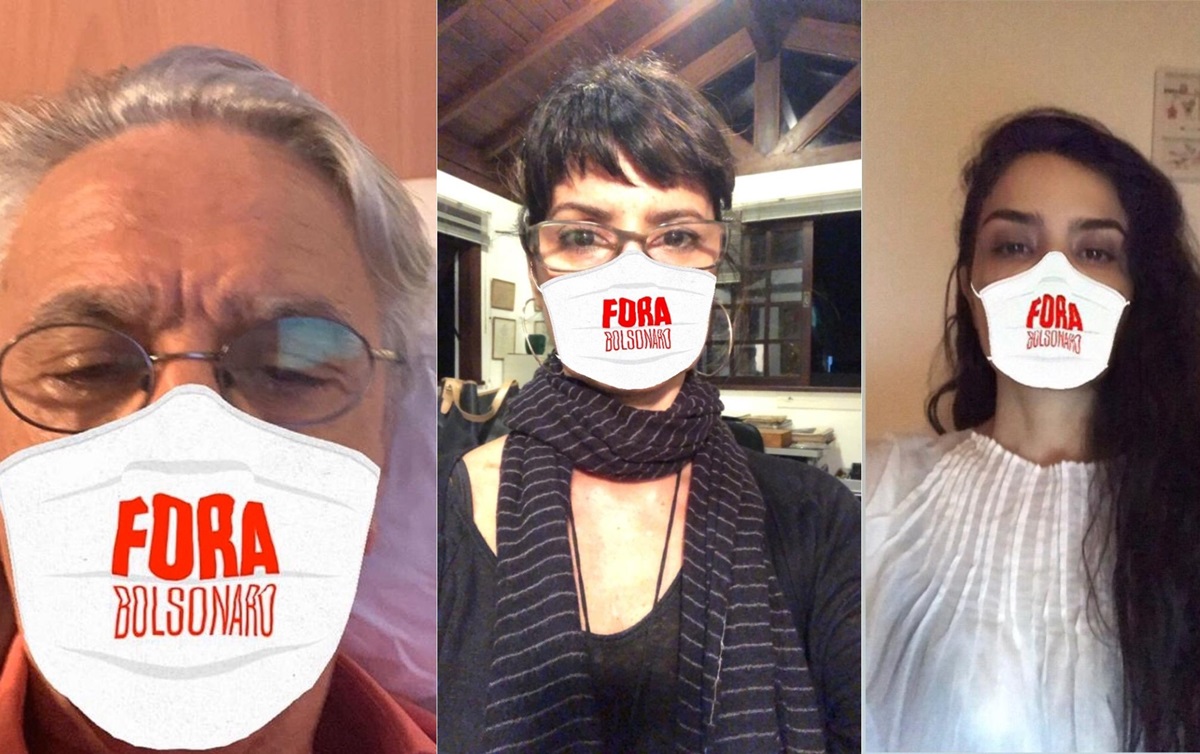 Artistas utilizam filtro do Instagram com máscara Fora Bolsonaro