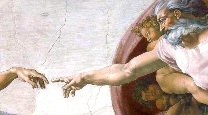 Detalhe de A Criação de Adão, de Michelangelo (1511)