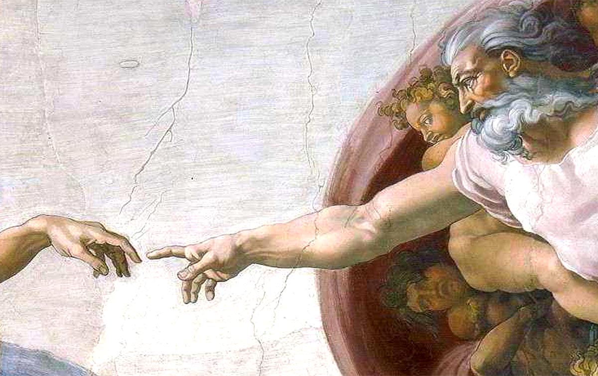 Detalhe de A Criação de Adão, de Michelangelo (1511)