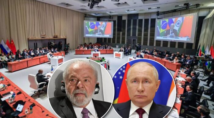 Ricardo Stuckert (cenário) e Reprodução (Lula e Putin)