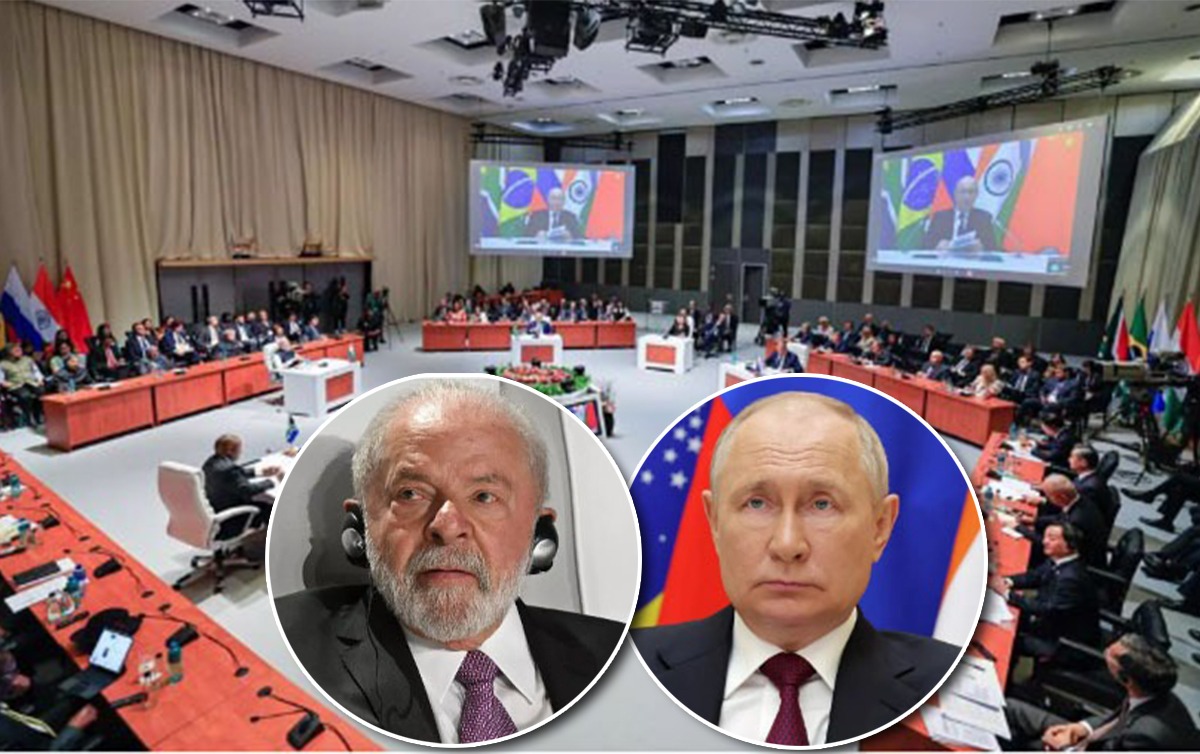 Ricardo Stuckert (cenário) e Reprodução (Lula e Putin)